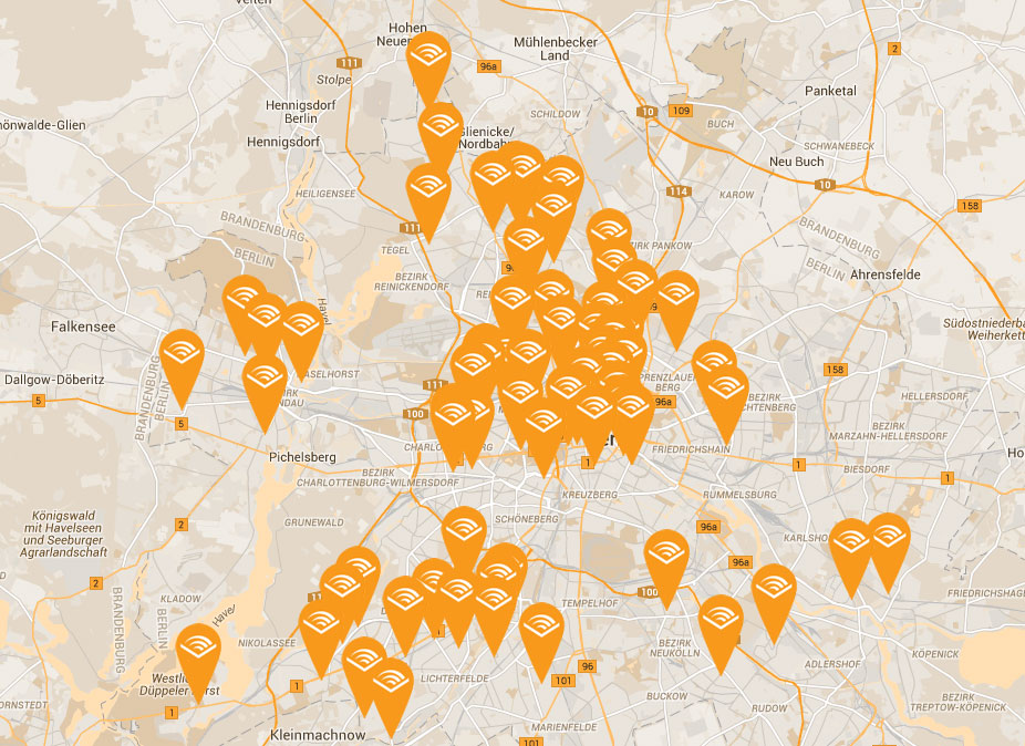 Free WiFi Berlin - Karte der Standorte