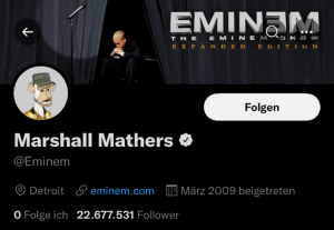 Twitter Profilbild von Eminem mit seinem Bored Ape